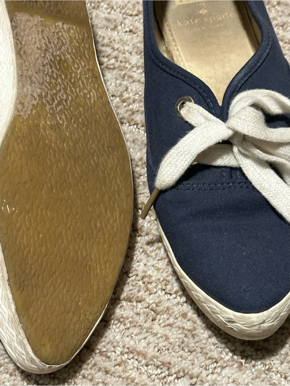 Keds Navy Canvas Sneakers with Cream Laces